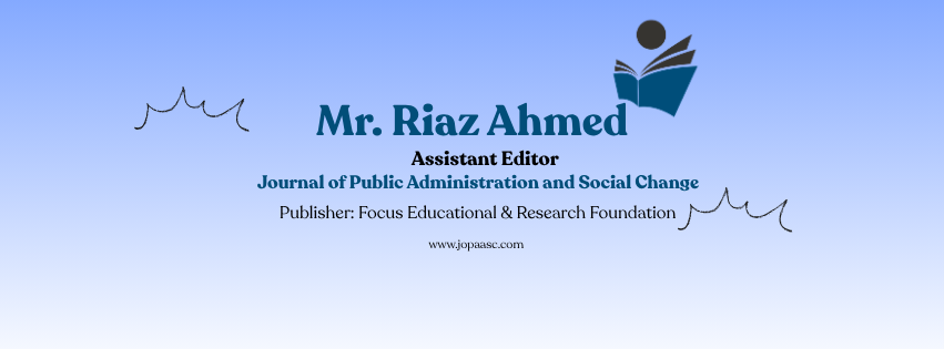 Assistant Editor — Mr. Riaz Ahmed