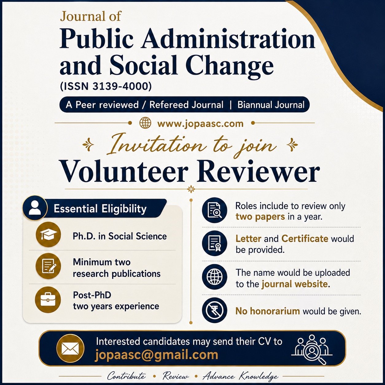 Invitation to Join — Volunteer Reviewer